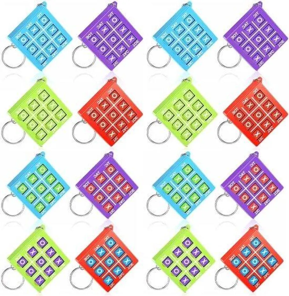 Lot de 16 porte-clés colorés pour enfants et adultes - Mix de couleurs