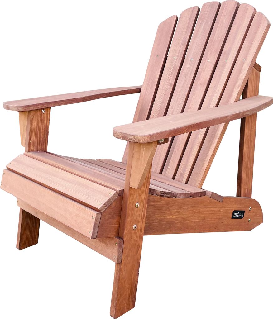 AXI Carmen Adirondackstuhl aus Holz in Braun | Gartenstuhl / Loungestuhl / Adirondack Stuhl / Chair aus Holz für 1 Person mit Armlehnen & hoher R...