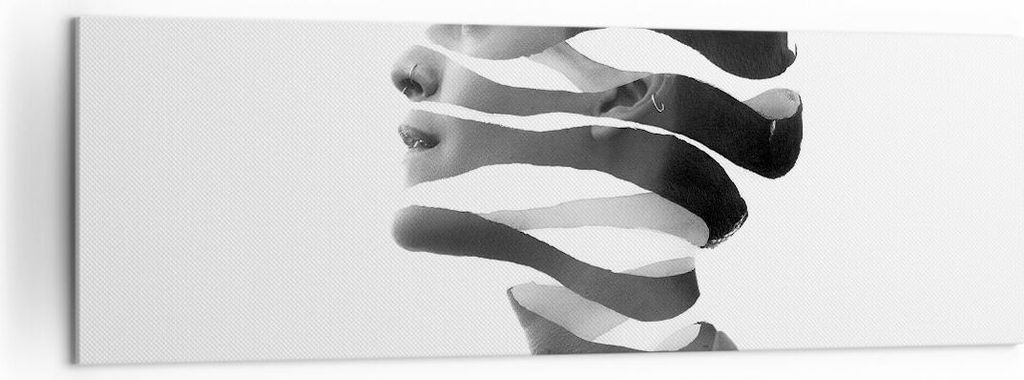 Bild auf Leinwand - Leinwandbild - Einteilig - Frau Surrealismus Monochrom - 160x50cm - Wand Bild - Wanddeko - Wandbilder - Leinwanddruck - Bilder ...