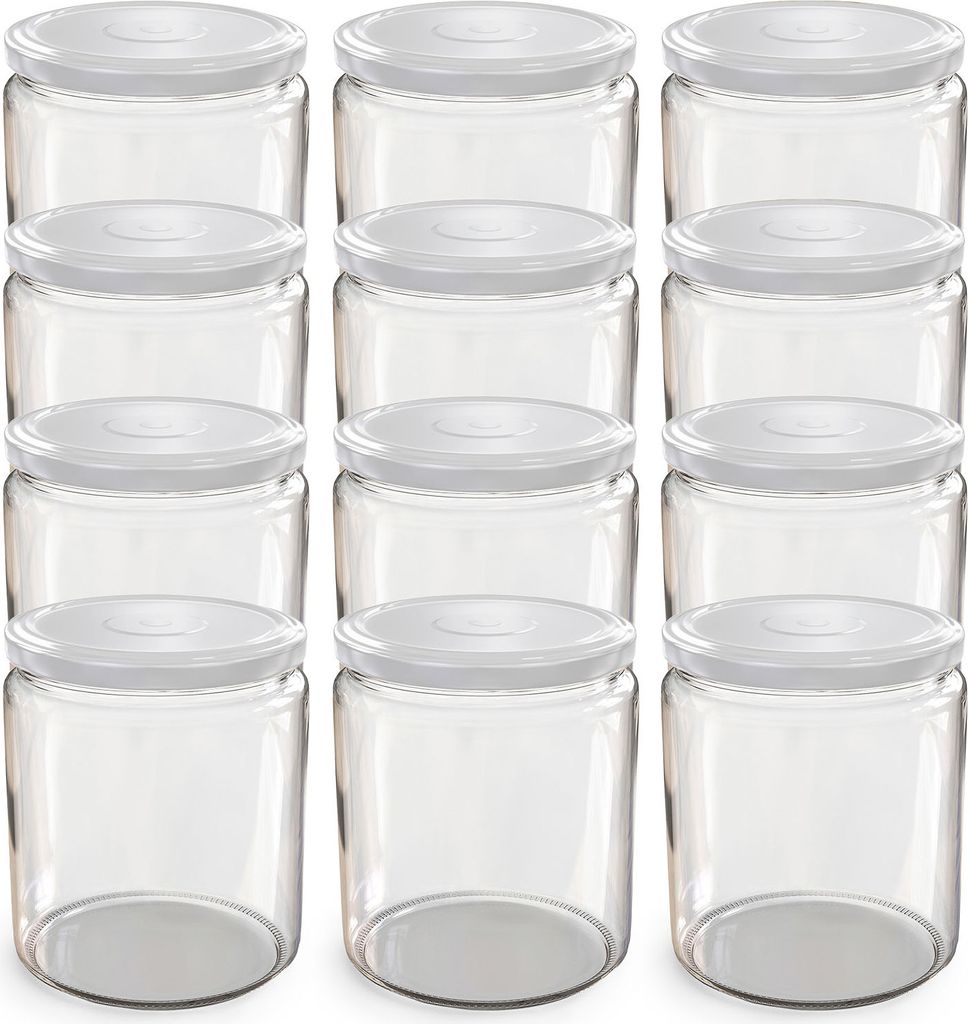 12 bocaux TO82 de 405 ml avec couvercle blanc Image du produit 