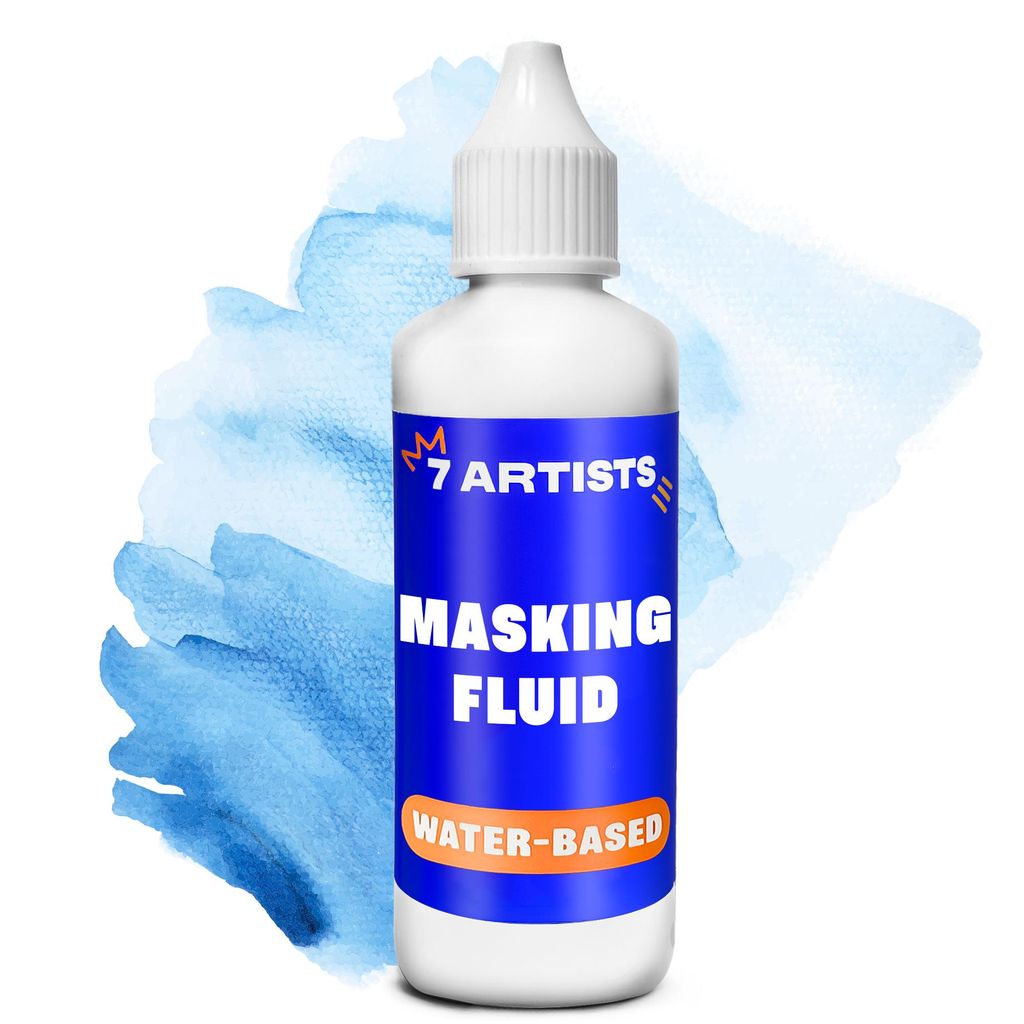 7 Artists Maskierflüssigkeit 80 ml – Masking Fluid für Aquarell | Rubbelkrepp für Watercolour | Präzise Maskierhilfe für Gouache & Modellbau