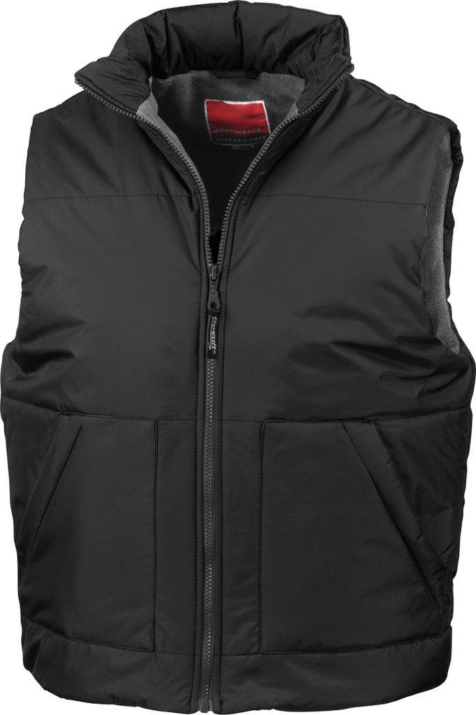 Result Damen Steppweste / Bodywarmer mit Fleecefutter BC926 (XL) (Schwarz)