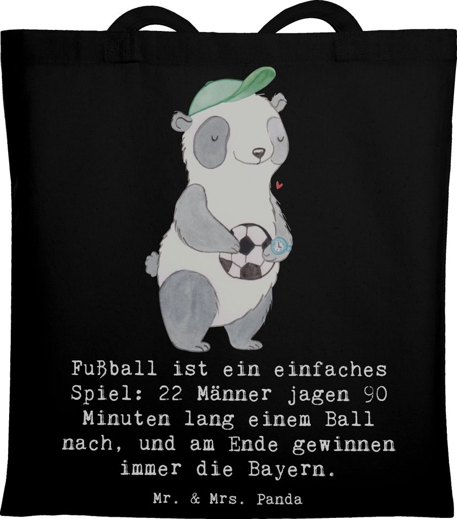 Mr. & Mrs. Panda Tote Bag Fußball Bayern - Schwarz - Geschenk, Shopping Tasche, Leidenschaft, Schultasche, Teamsport, Emotionen, Bolzplatz, Beutel...