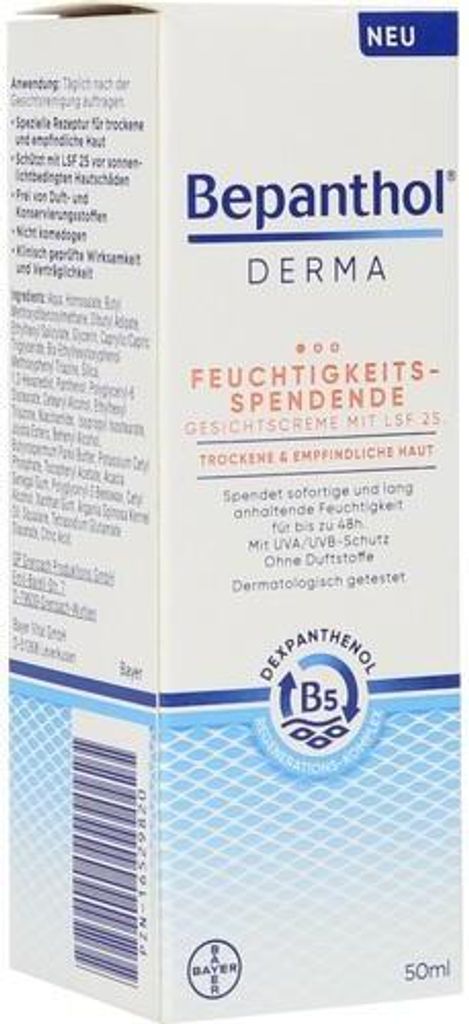 BEPANTHOL Derma feuchtigk.spend.Gesichtscre.LSF 25 50ml PZN Produktbild 