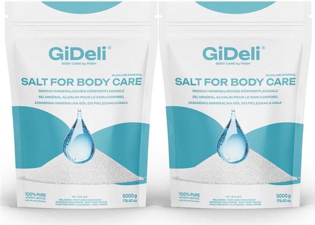 GiDeli Regeneratives Badesalz 10 kg – Pflegesalz zur Körperpflege geeignet für Badanwendungen Regenerierend & Wohltuend im Doypack (2 x 5 kg)