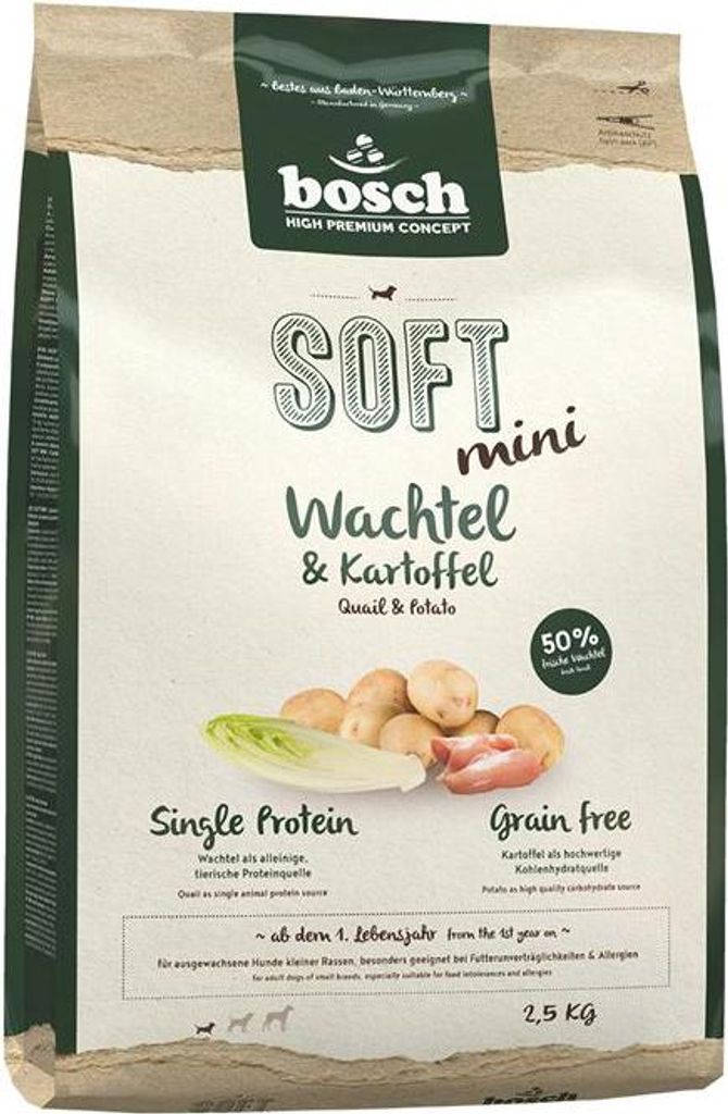 Bosch 2,5 kg SOFT Mini Quaglia e Patate Immagine del prodotto 