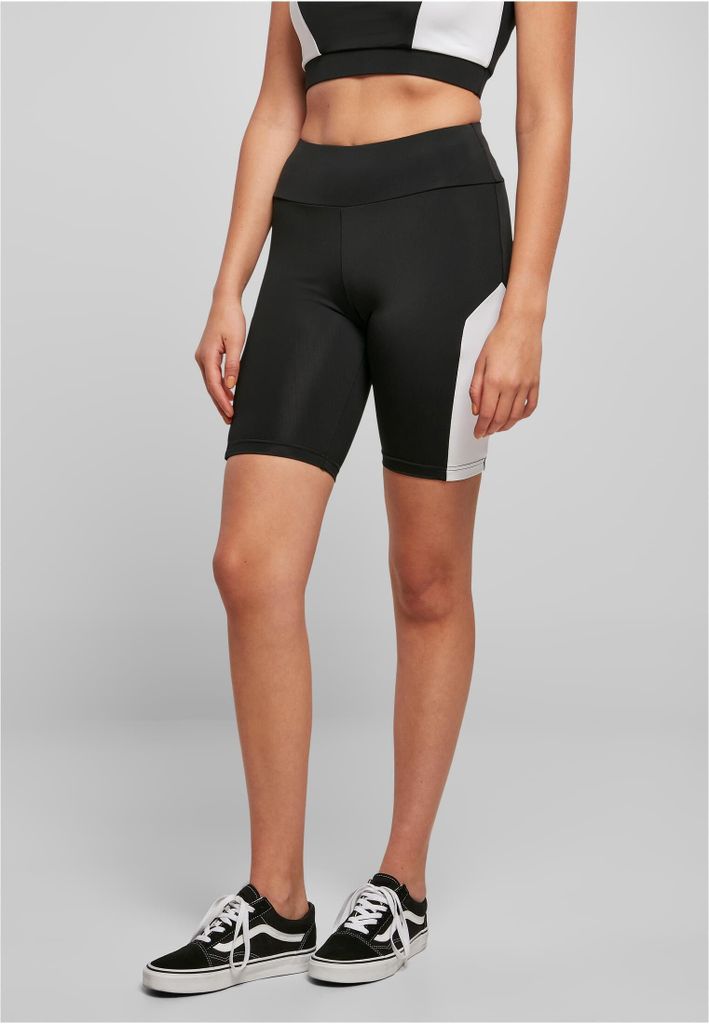 Urban Classics TB5021 | Ladies Color Block Cycle Shorts Radlerhose für Frauen - Farbe: Black/White - Größe: XS