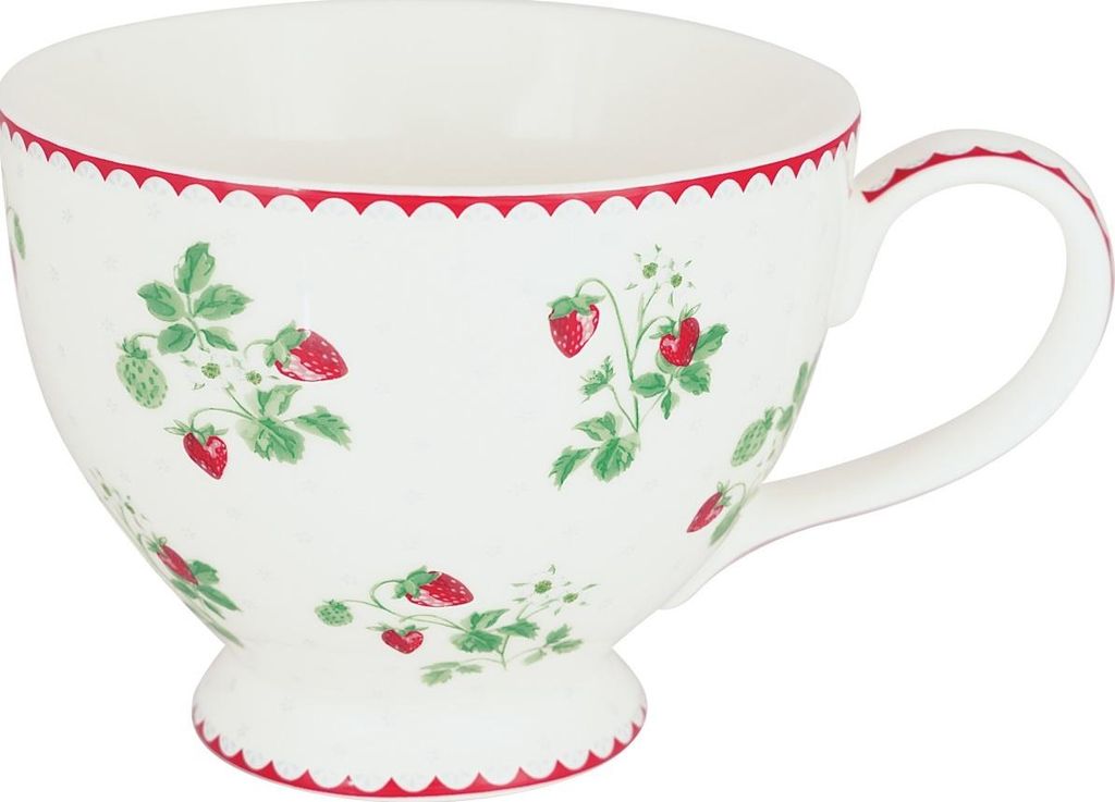 Tasse à thé Greengate BERRY blanche avec fraises Tasse en Image du produit 
