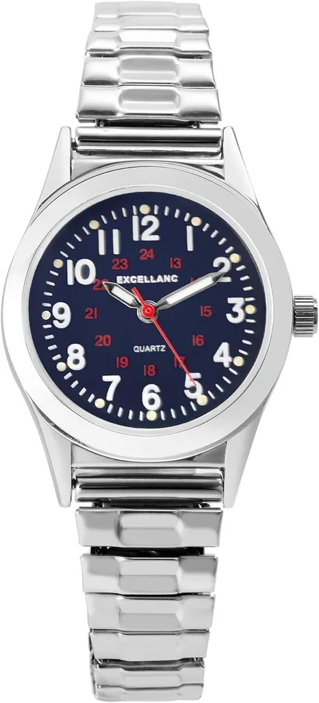 Orologio da donna Cinturino in acciaio inossidabile Lunghezza 19 cm ⌀28 mm Larghezza 14 mm Lancette luminescenti di facile lettura Indicazione delle 24 ore Idea regalo Eleganza con dettagli curati