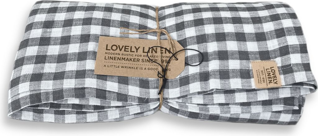 Lovely Linen Linen Misty Tischdecke Leinen square dark grey 145x380cm (1 Stück)