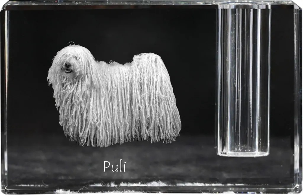 Art-Dog Portapenne Cristallo Puli - Organizer Scrivania Design Cane
