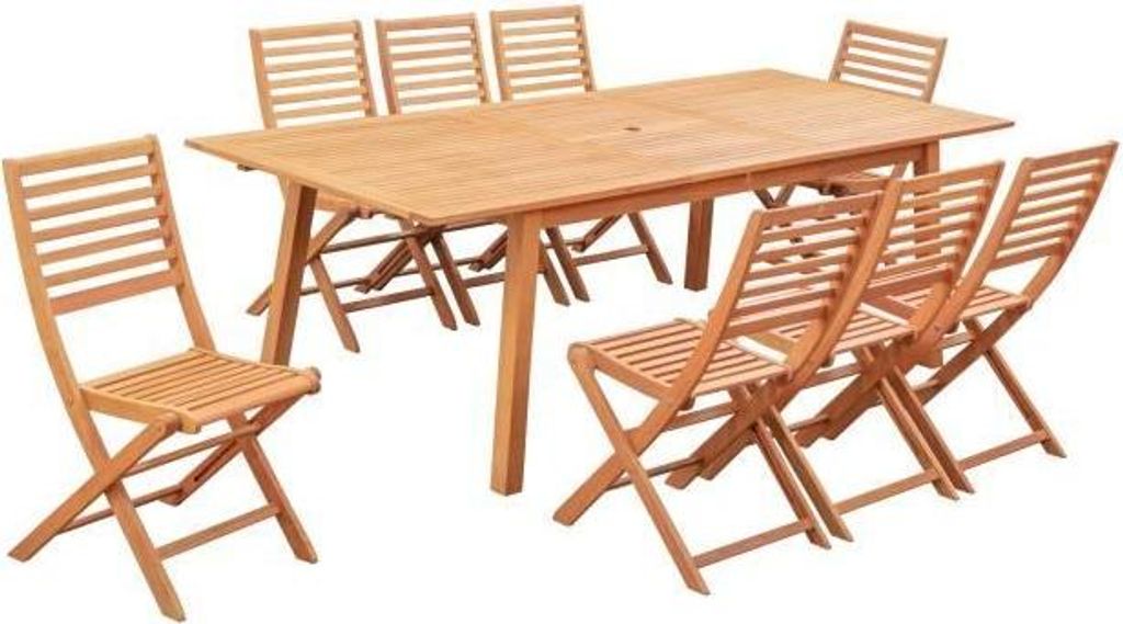 Ausziehbarer Gartentisch 8 bis 10 Personen - 180-240 x 100 x H.75 cm - Acacia- Schmetterlingsverlängerung