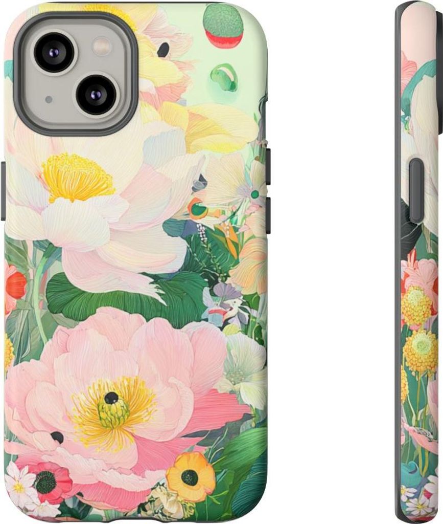 Zarte Sommerblumen-Illustration – Hülle Kompatibel mit iPhone 14