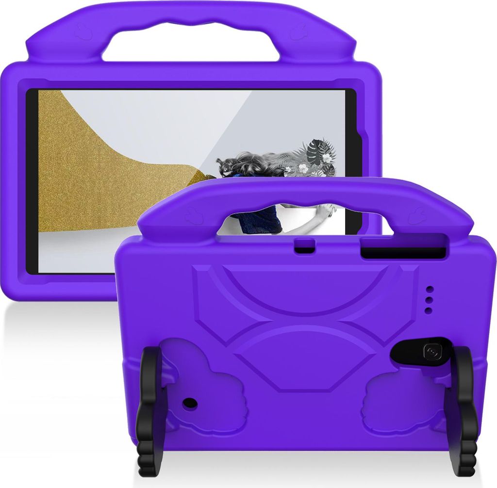 Kinder Schutzhülle für Samsung Galaxy Tab A 8,0 2018/2017, Tab E 8,0, Tab 4 8,0 2014, Leicht EVA-Schaum mit Griff Ständer Hülle Lila