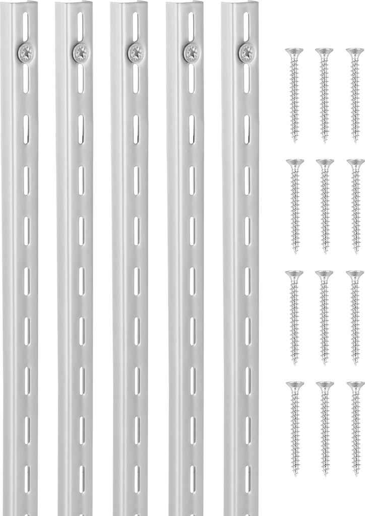 VEVOR Regalpilaster, 990 mm, 10er-Pack, aufrechtes Wandregalsystem, robustes Stützsystem mit Einzelschlitz-Regalschienen, 40 Schrauben, geeignet f...