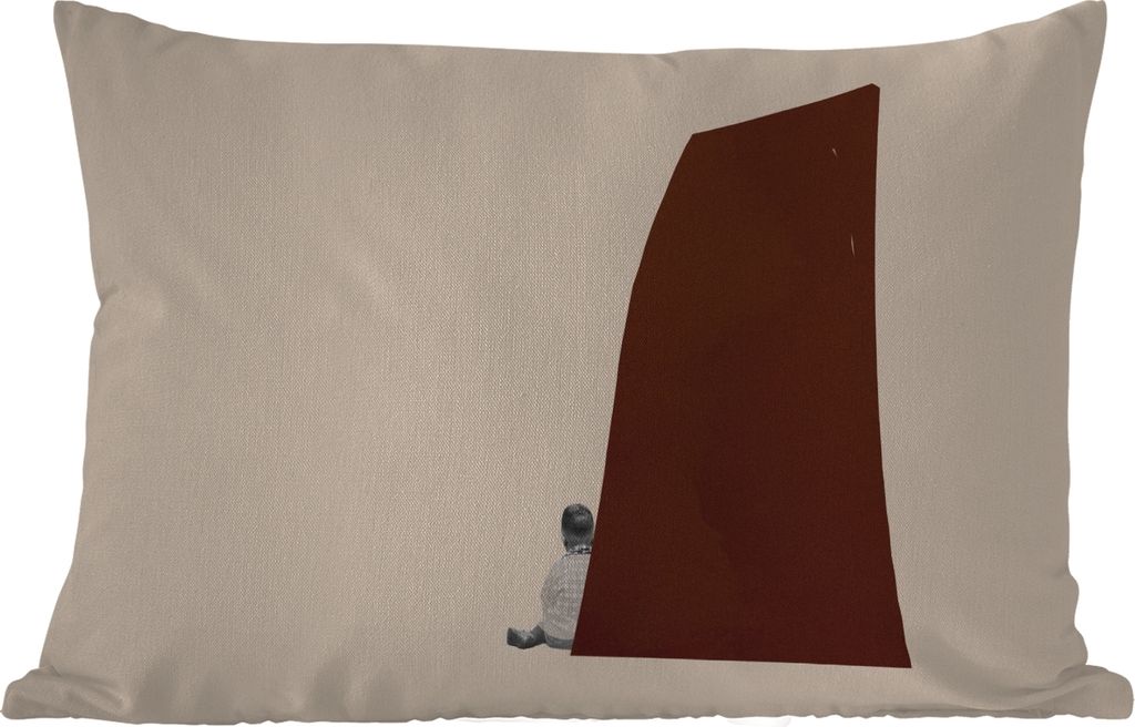 MuchoWow Outdoor Kissen - Vintage - Pastell - Junge - 50x30 cm - Wetterfest - Lounge Kissen - Sofa kissen - Wohnzimmer Dekoration