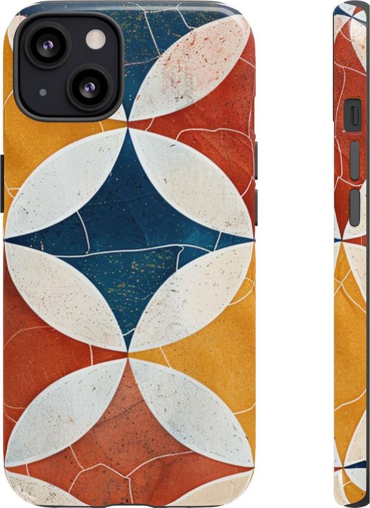 Geometrisches Retro-Muster – Hülle Kompatibel mit iPhone 13