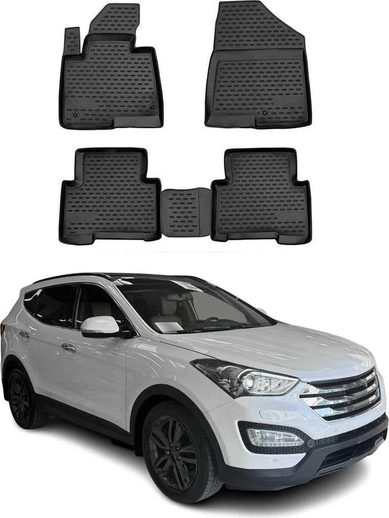 2012-2020 Hyundai Santa Fe tappetini TPE nero 4 pz Immagine del prodotto 