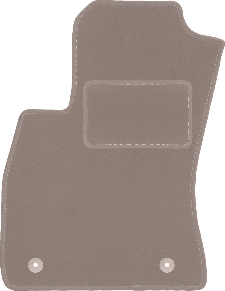 Fahrerfußmatte Velours beige passend für Opel Combo D (2011-2018, 0) – mit Befestigungen – passgenau