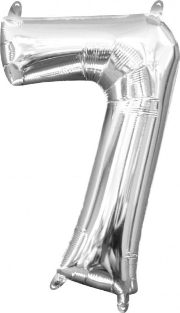 Amscan 3308811 Foil Balloon Minishape Number 7", Silver