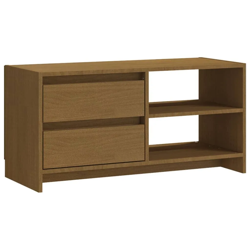 SYFAX™ Mobile Porta TV Marrone Ambra 80x31x39 cm in Legno di Pino