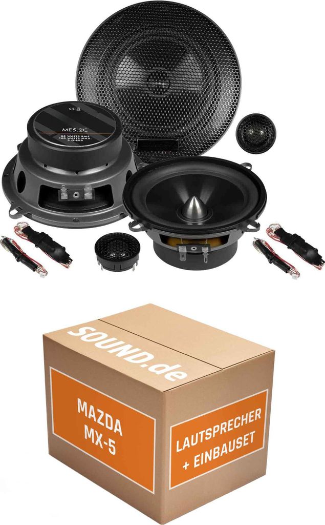 Lautsprecher Boxen Einbaupaket vorne Musway ME5.2C passend für Mazda MX-5 Typ NB/NB-FL | 2x Tief-Mitteltöner 2x Hochtöner