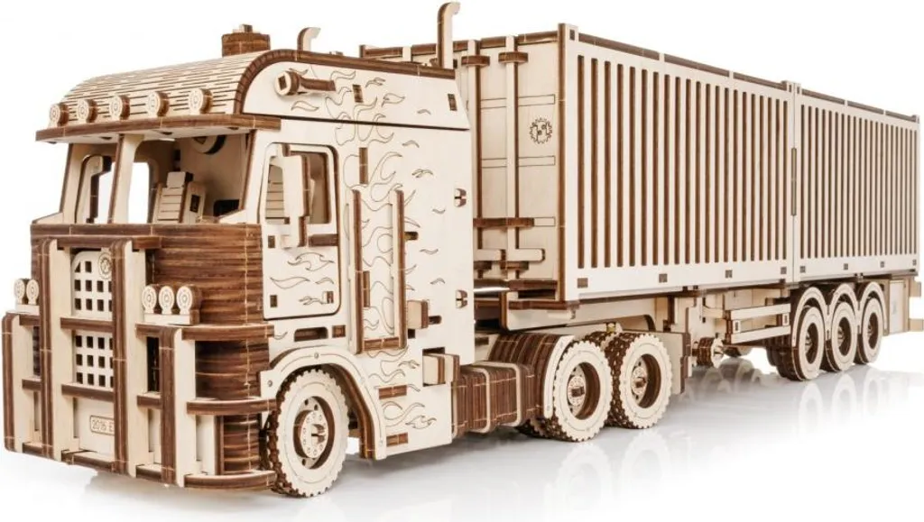Puzzle 3D Road King Truck Trailer EWA en Bois Maquette de 238 Pièces