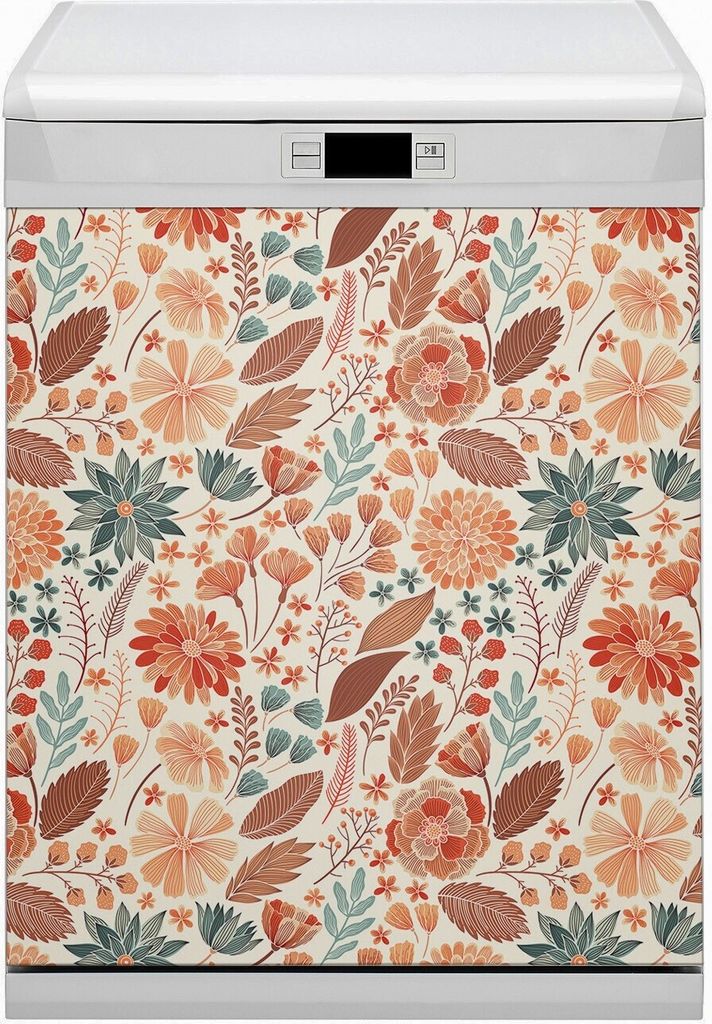 Magnete Küche Magnetmatte Magnet für Spülmaschine Abwaschbar Nachbildung 60x80 cm - Künstlerische Blumen