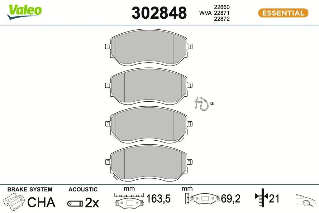 Kit plaquettes de frein avant Mercedes Classe X 470 de marque VALEO