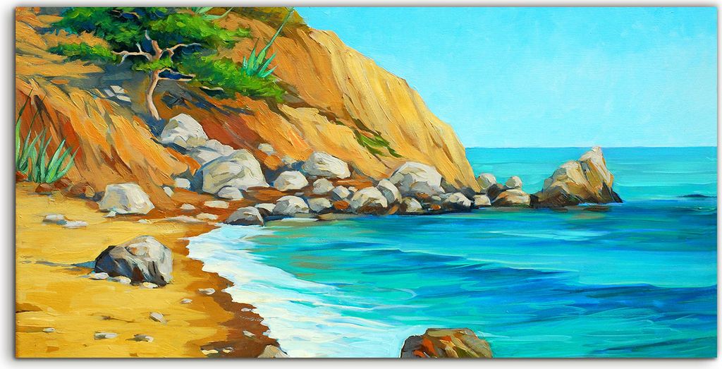 Coloray Spritzschutz aus Glas 100x50 Wandkunst Küchenrückwand Foto Landschaft Meeresufer Strand