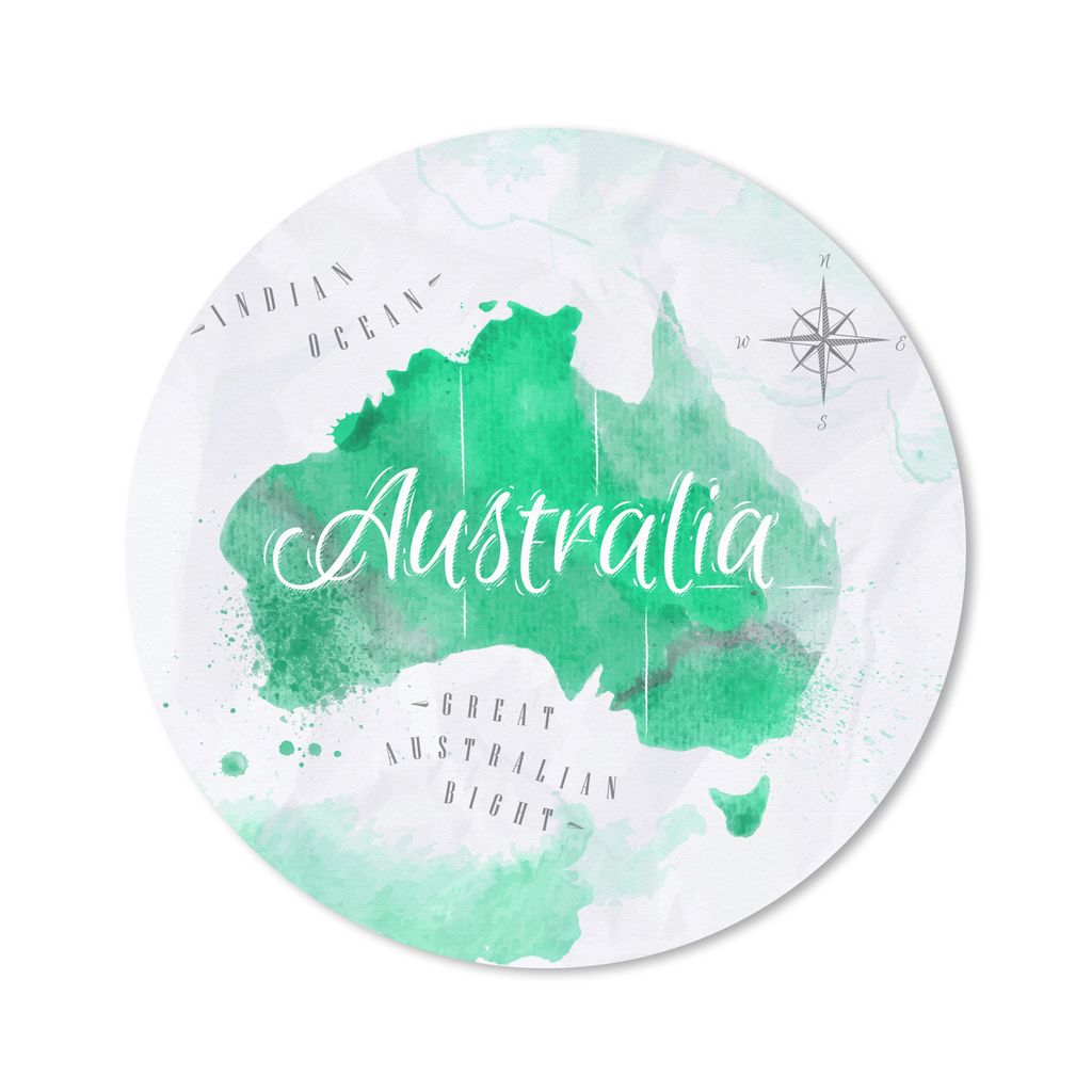 MuchoWow Mauspad Mousepad Australien - Weltkarte - Aquarell 20x20 cm - Mousepads - Maus Mat - Pad - Mausunterlage - Schreibtischmatte