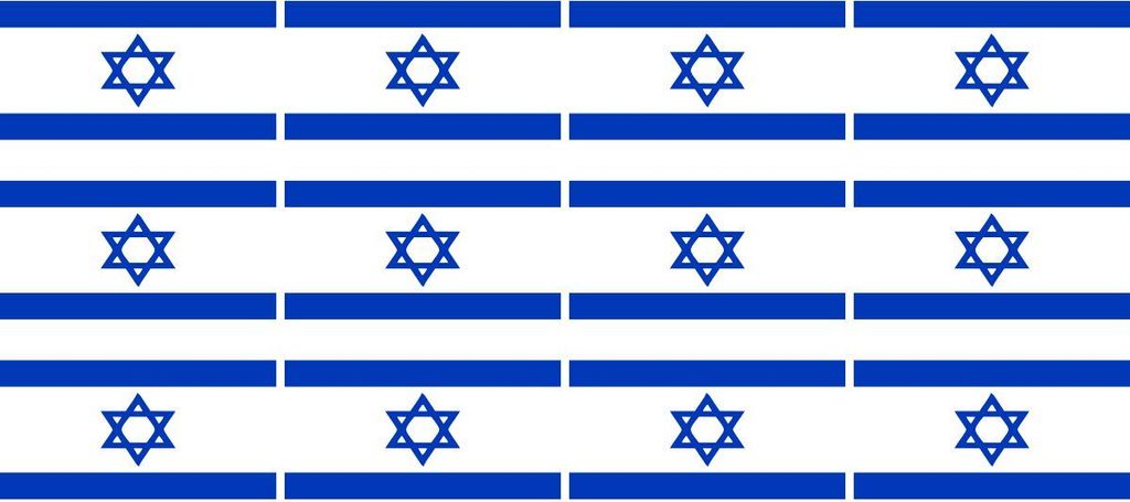 Mini Aufkleber Set - Pack glatt - 50x31mm - selbstklebender Sticker - Fahne - Israel - Flagge / Banner / Standarte fürs Auto, Büro, zu Hause und ...