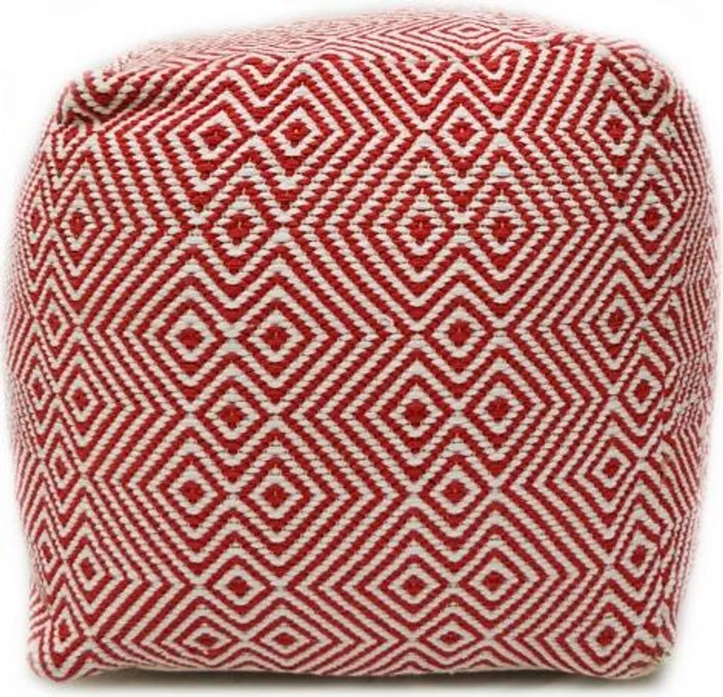 Pouf Martos bicolore 40x40 cm en tissu robuste pour assise d'appoint