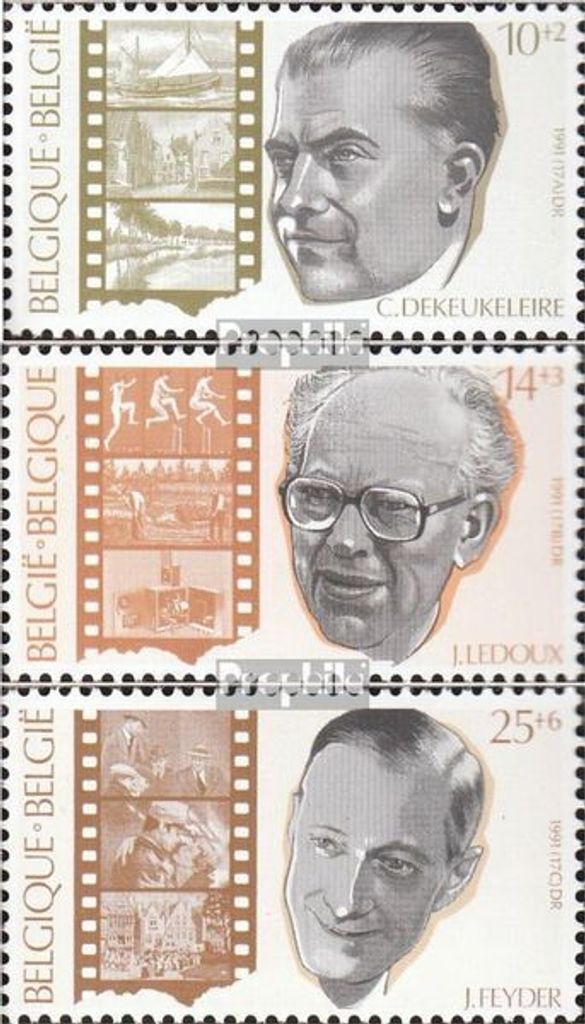 Briefmarken Belgien 1991 Mi 2484-2486 (kompl.Ausg.) postfrisch Der belgische Film