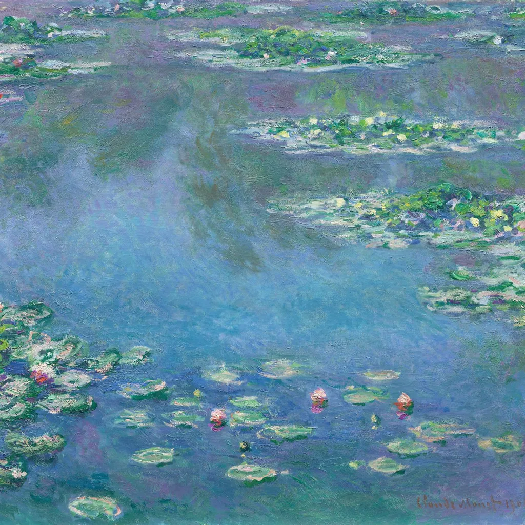 Poster 100x100cm Water Lilies, Monet Vintage per il salotto