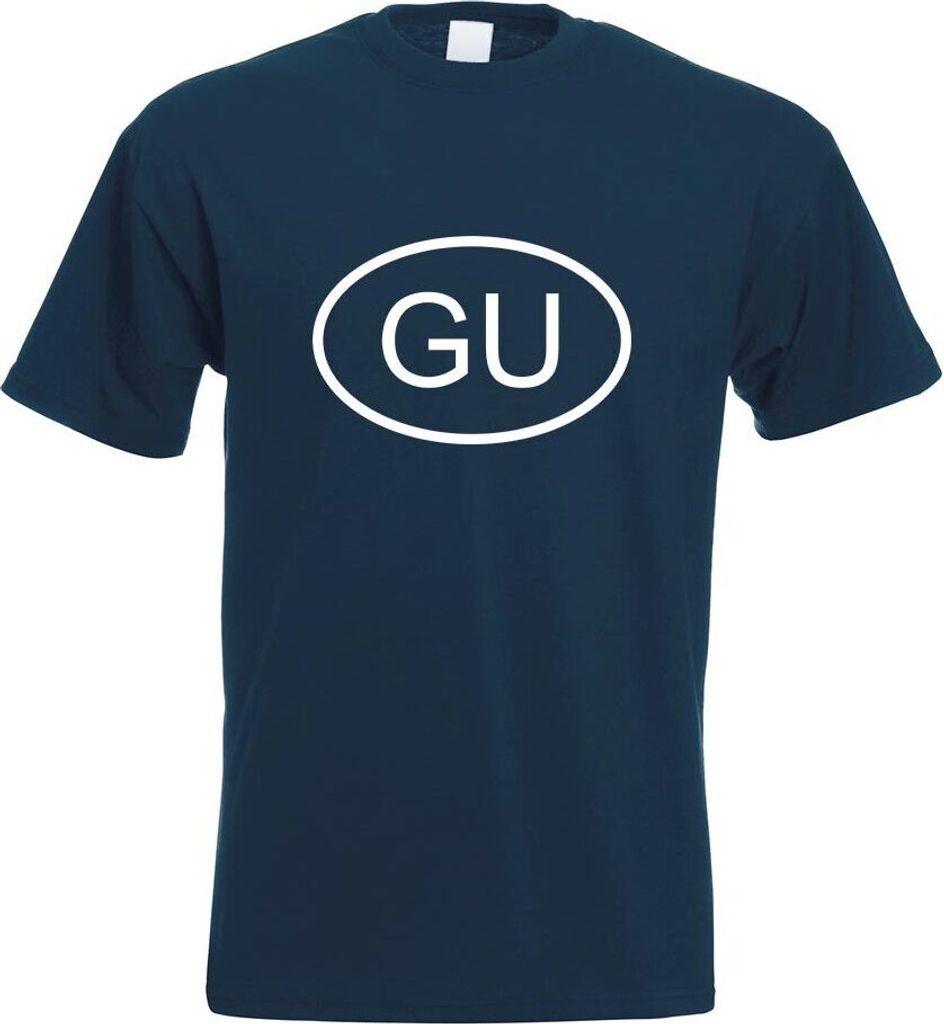 Kiwistar - T-Shirt - Navy - Guam GU Motiv Bedruckt Funshirt Design Print - mit Motiv Bedruckt - Funshirt Design - Sport - Freizeit - Herren - XL