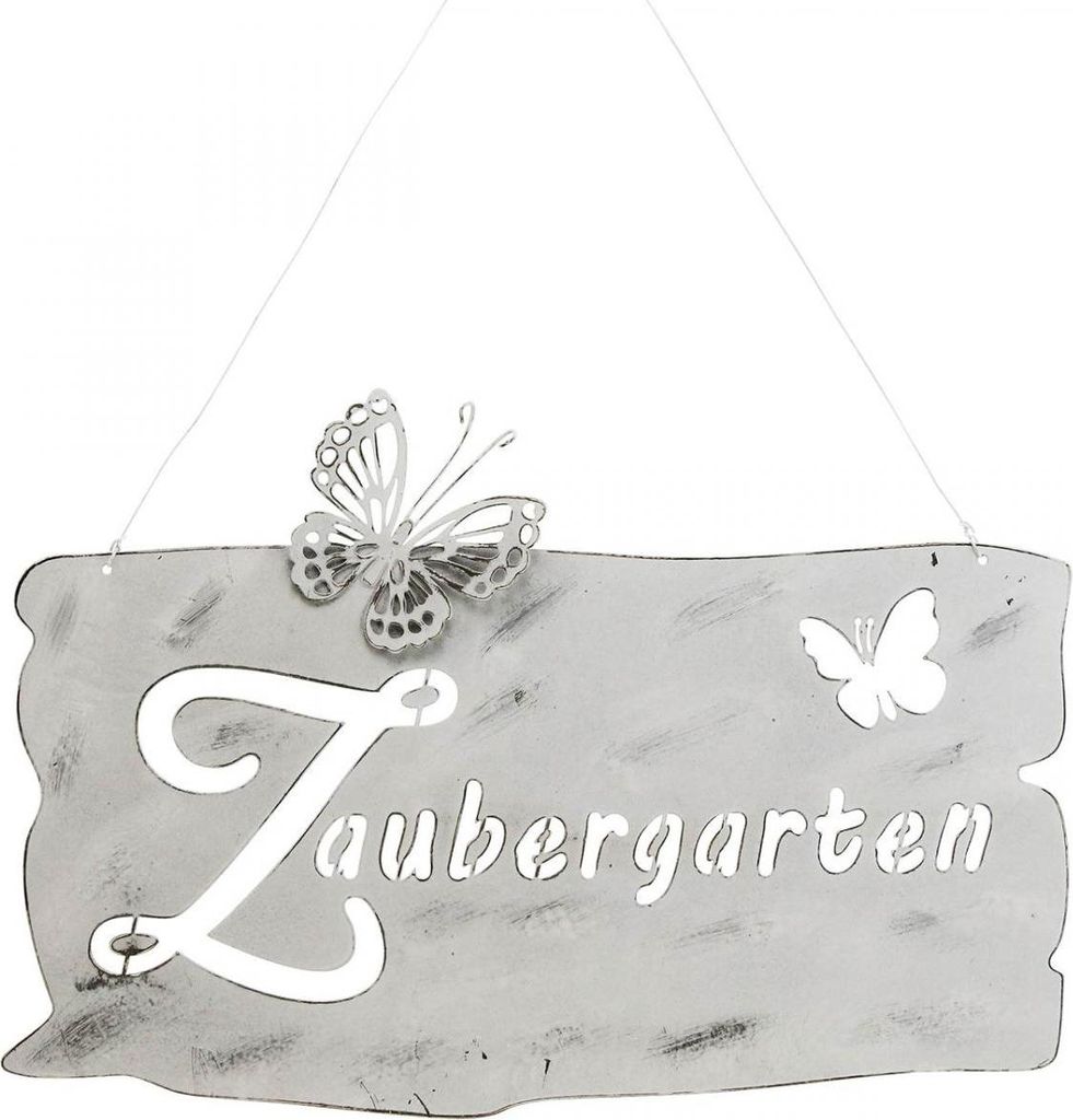 Metall-Hängedeko Zaubergarten mit Schmetterlingen für Fenster und Wand