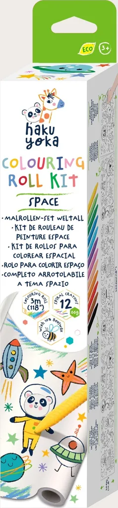 Coloriage adhésif géant thème Espace et 12 craies pour enfants curieux