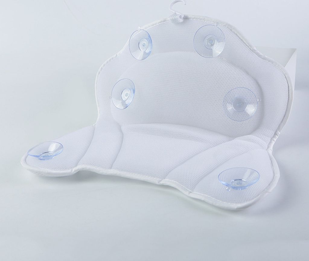 Ganzkörper Badekissen Mit 192 Saugnäpfen – 160x40,6 Cm, Weiß – Luxus-Kissen Für Badewanne Mit Kopf- & Nackenstütze