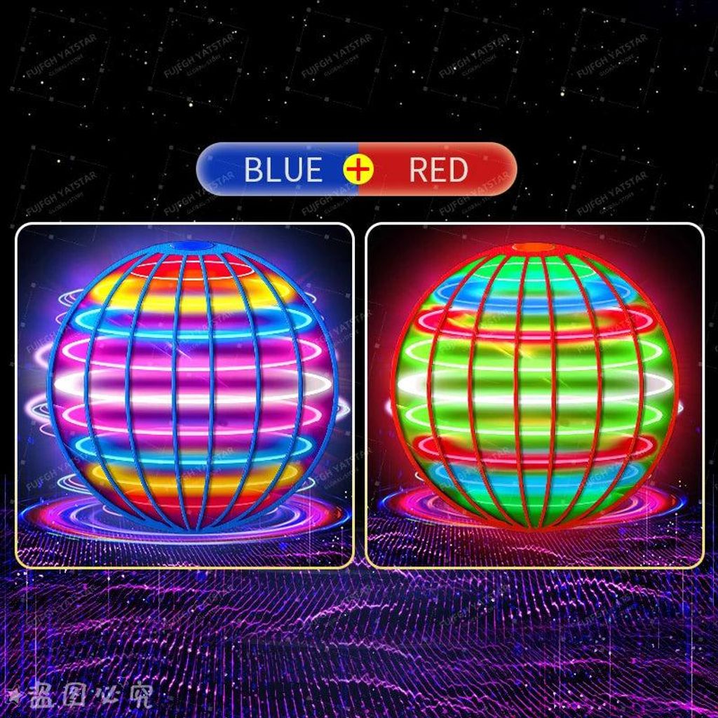 Fliegender Ball , Flying Spinner, Magic Hover Schwebe Ball, Magischer Ball, Zauberball, LED UFO Ball Toys, Bumerang, Spielzeug Drohne Red.Farbe:Bla...