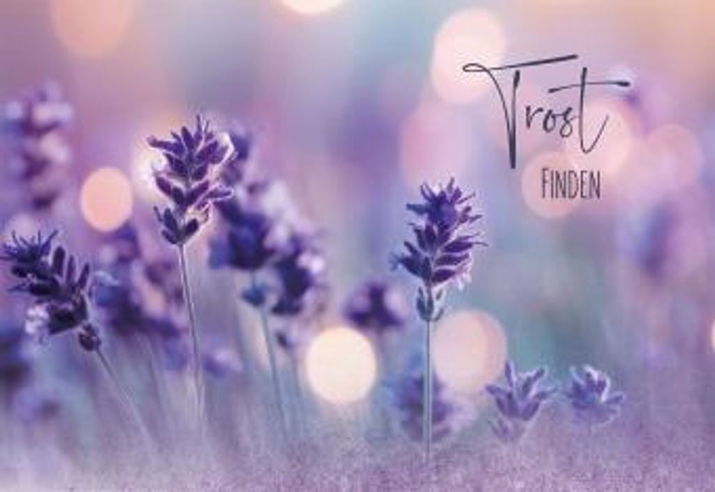 Butzon & Bercker Trauerkarte 'Trost finden' mit Text und farbigem Kuvert