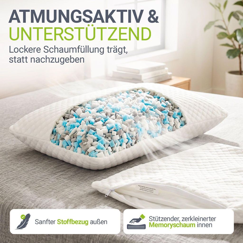 Juskys Kissen 40x60 cm für Bett