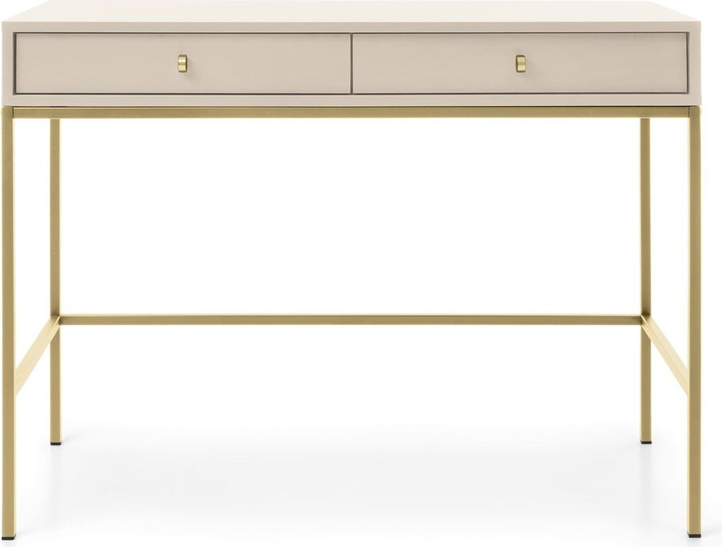 Eingangskonsole Konsolentisch mit Schubladen Sideboard Beistelltisch Flurtisch - Goldene Griffe - 104x78x50 cm - Melody Beige + Gold
