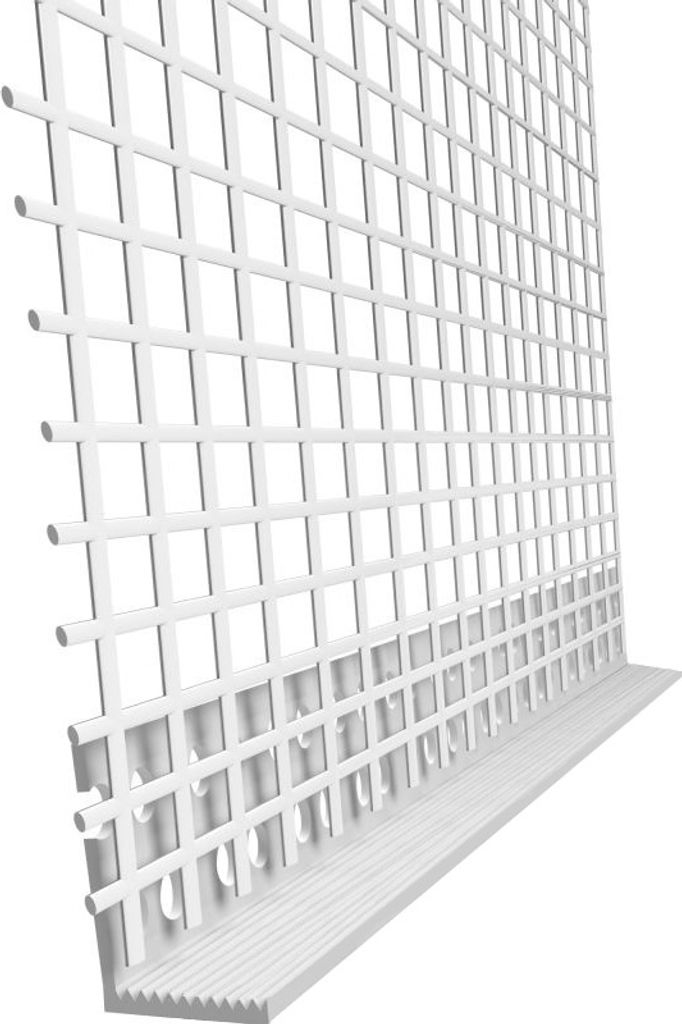 100 Stab Abschlussprofil PVC mit Gewebe 15mm je 2m