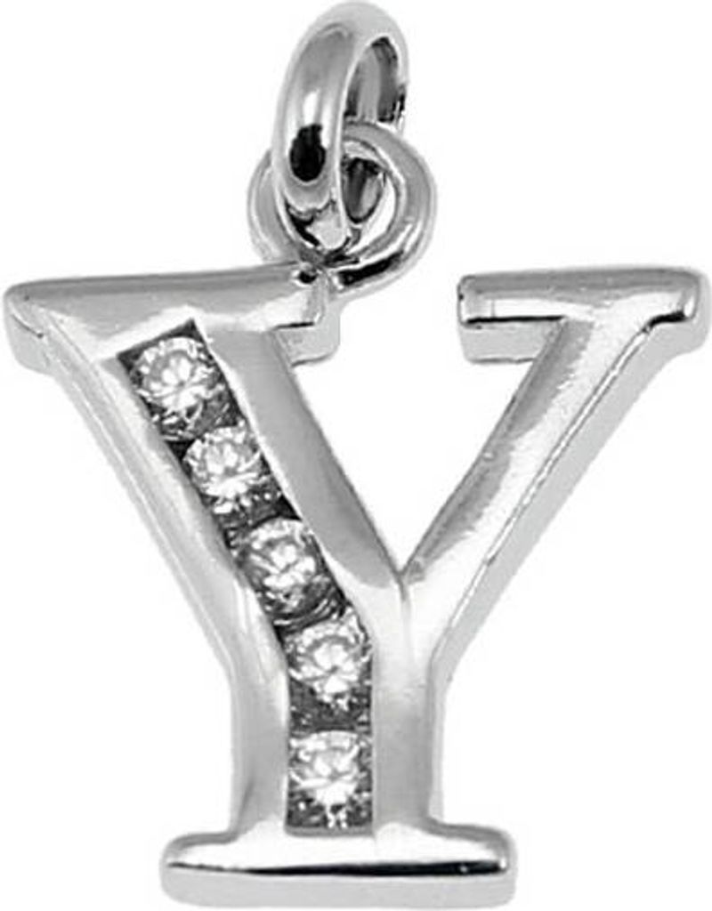 925 Sterling Silber Einhänger Ketten Anhänger Buchstabe mit Zirkonia Y 5144