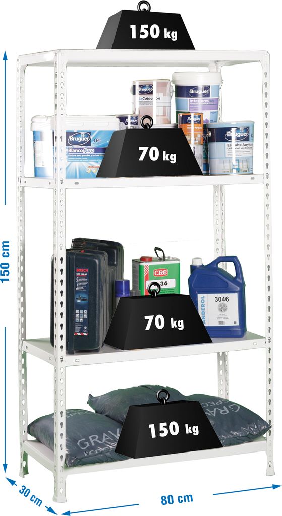 Metallregal ECOCLICK MINI 4/300 1500 BRANCO