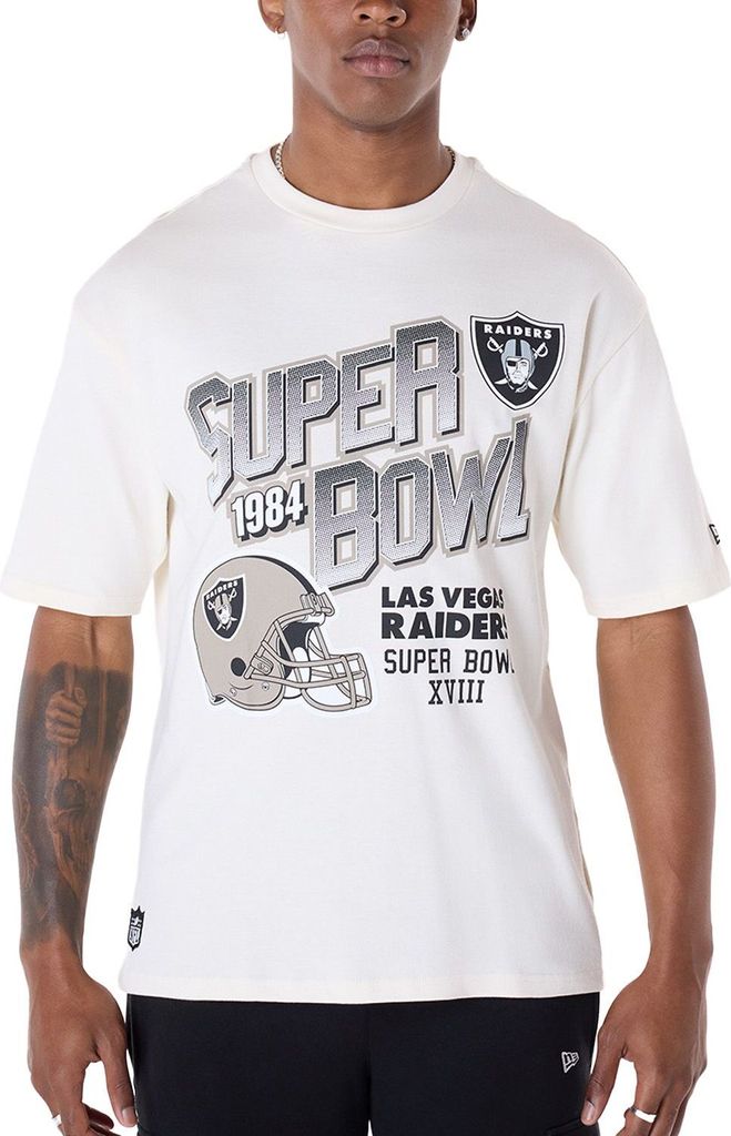 New Era NFL Shirt - HELMET Las Vegas Raiders offwhite - XL