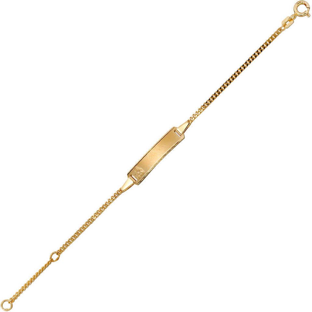 Goldarmband für Kinder Armband Schildband mit Engel 333 Gold Gelbgold 14cm