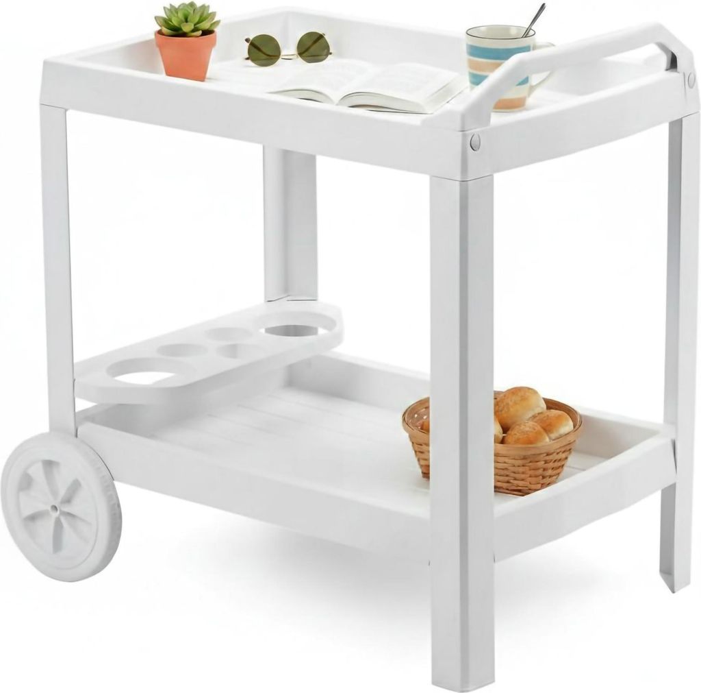 Chidester - Wagen, 53x74x73H cm Weiß, 2 Regale  Italy Produktbild 