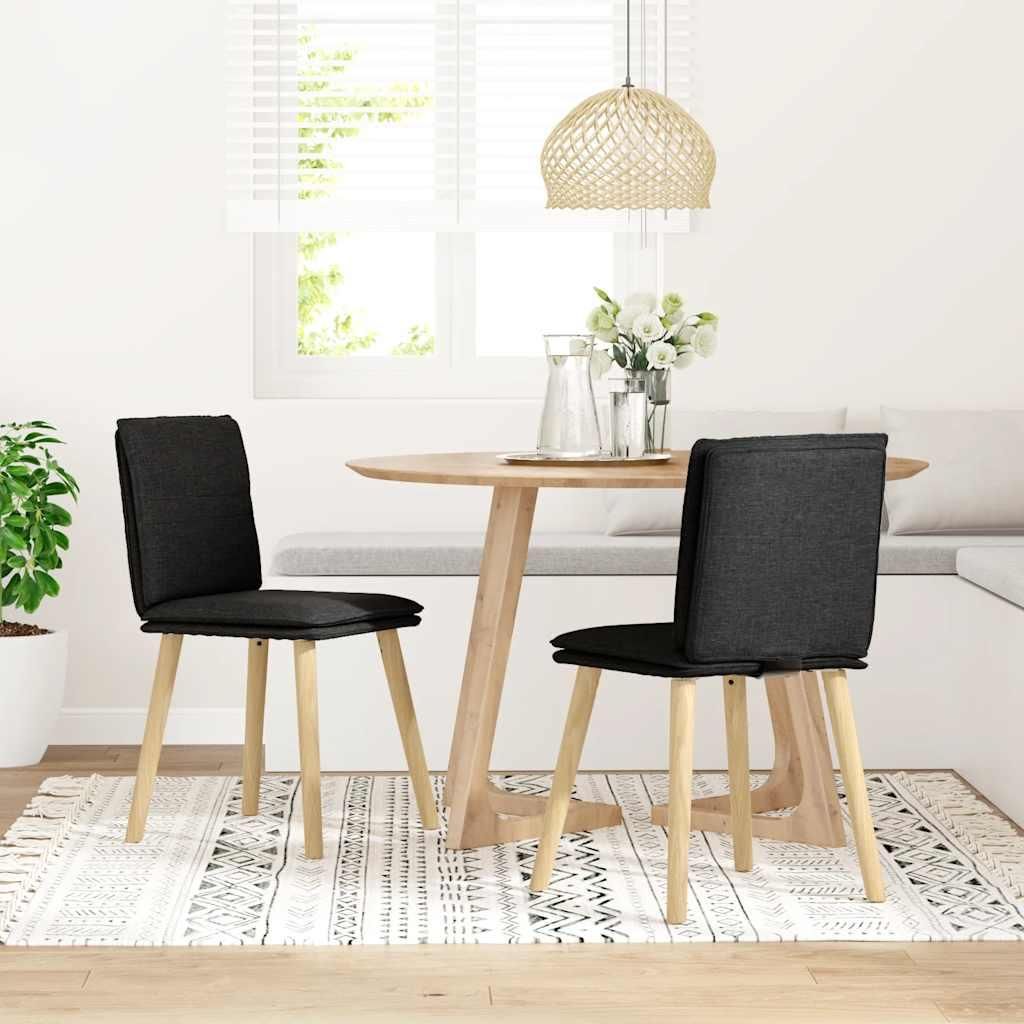 vidaXL Esszimmerstühle 2 Stk. Schwarz Stoff